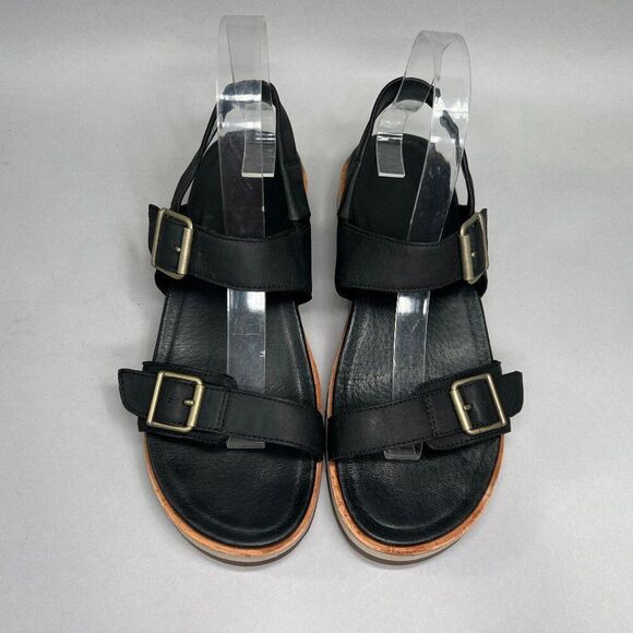 Merrell Juno Sandals Women's Size 8 Black Leather Buckle Slingback Flip Flops - Picture 3 of 12